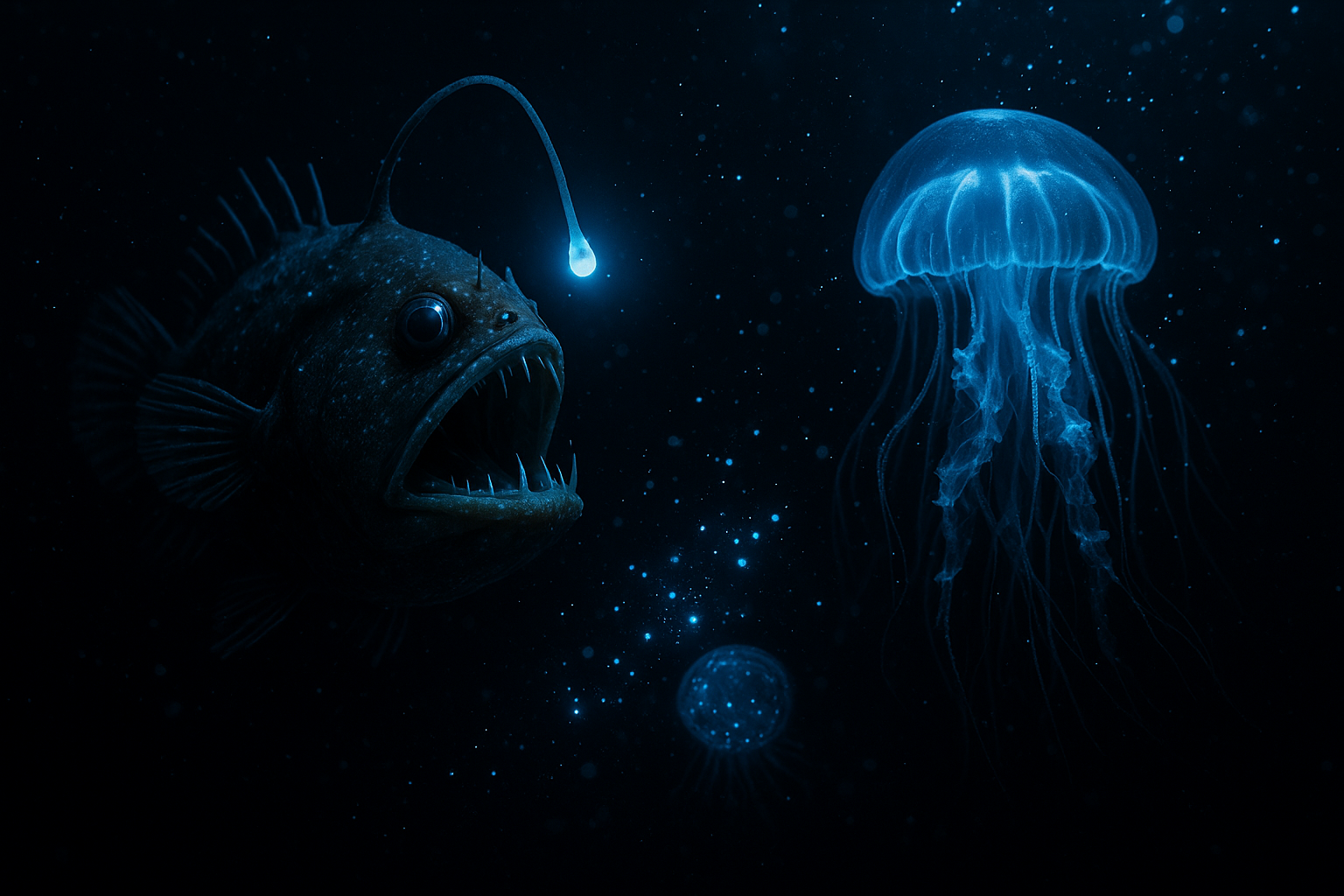 Bioluminescent deep sea creatures