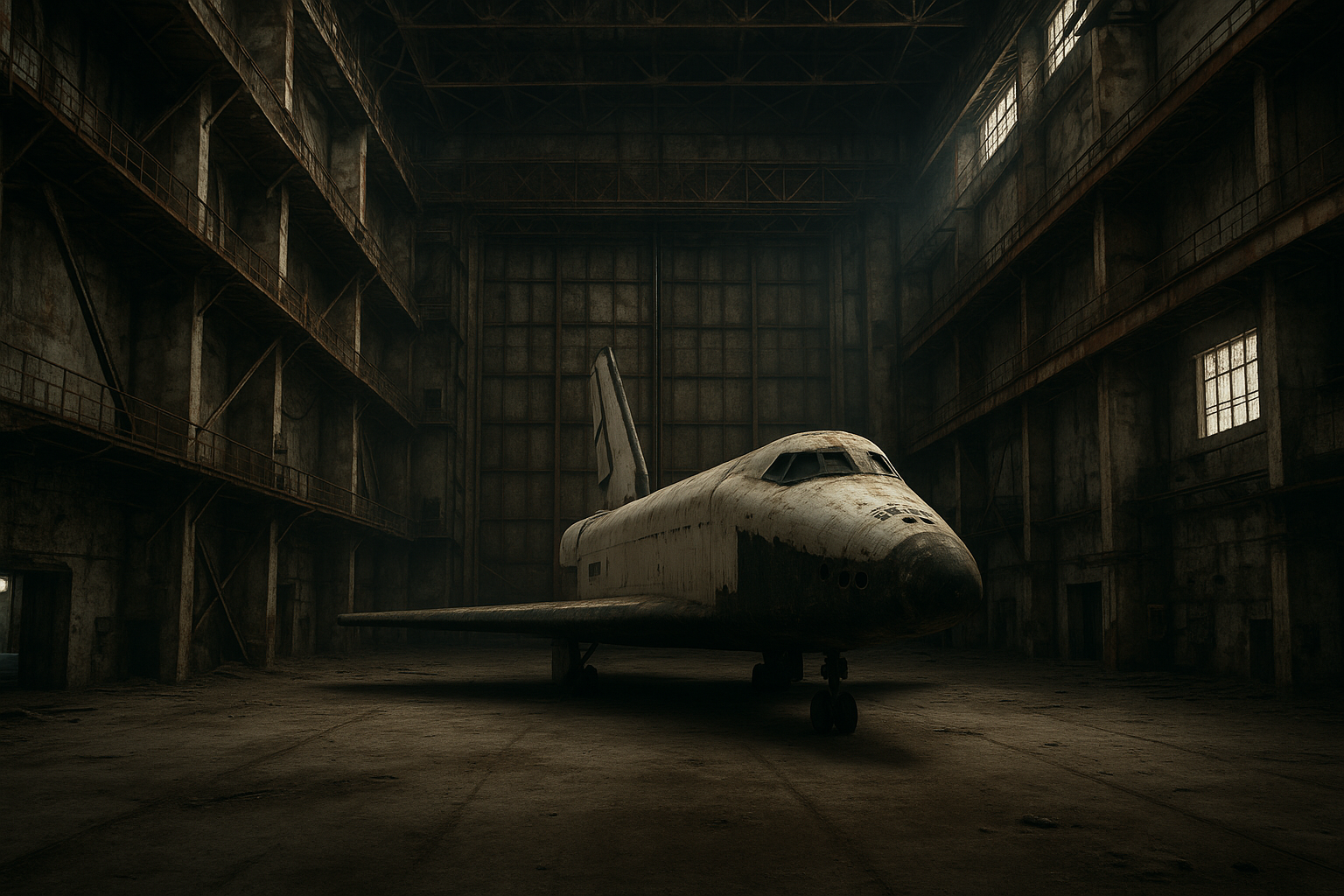Buran Soviet Space Shuttle abandoned at Baikonur