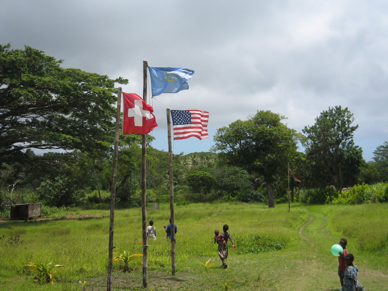 John Frum flag-raising ceremony on Tanna, 2007