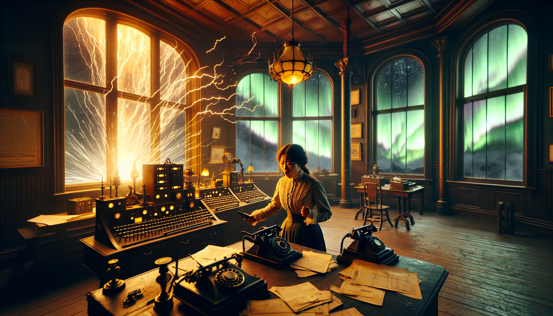 Telegraph office during the Carrington Event