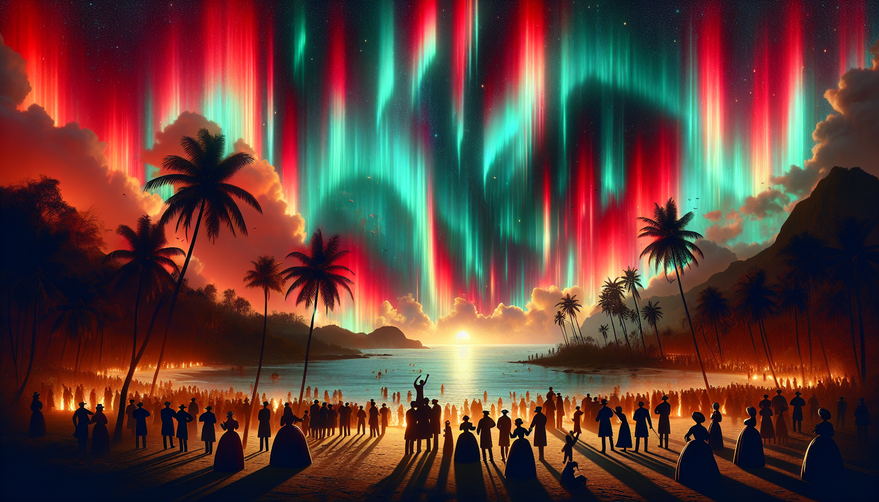 Aurora visible in tropical regions during the Carrington Event