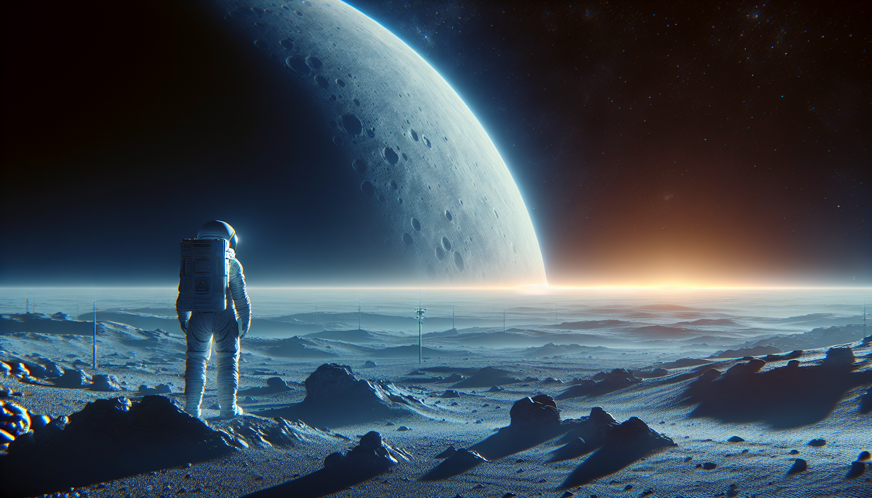 Astronaut alone in space