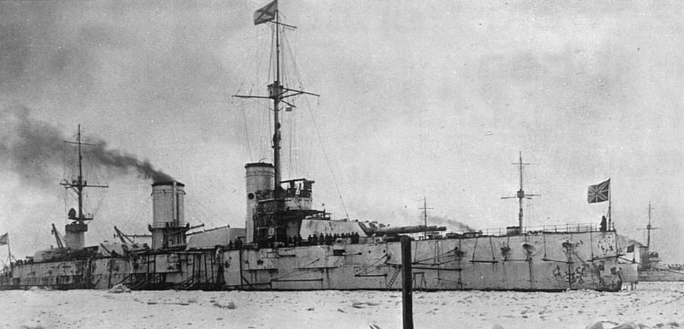 The battleship Petropavlovsk at Helsinki, 1918