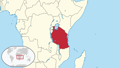Map of Tanzania showing its location in East Africa