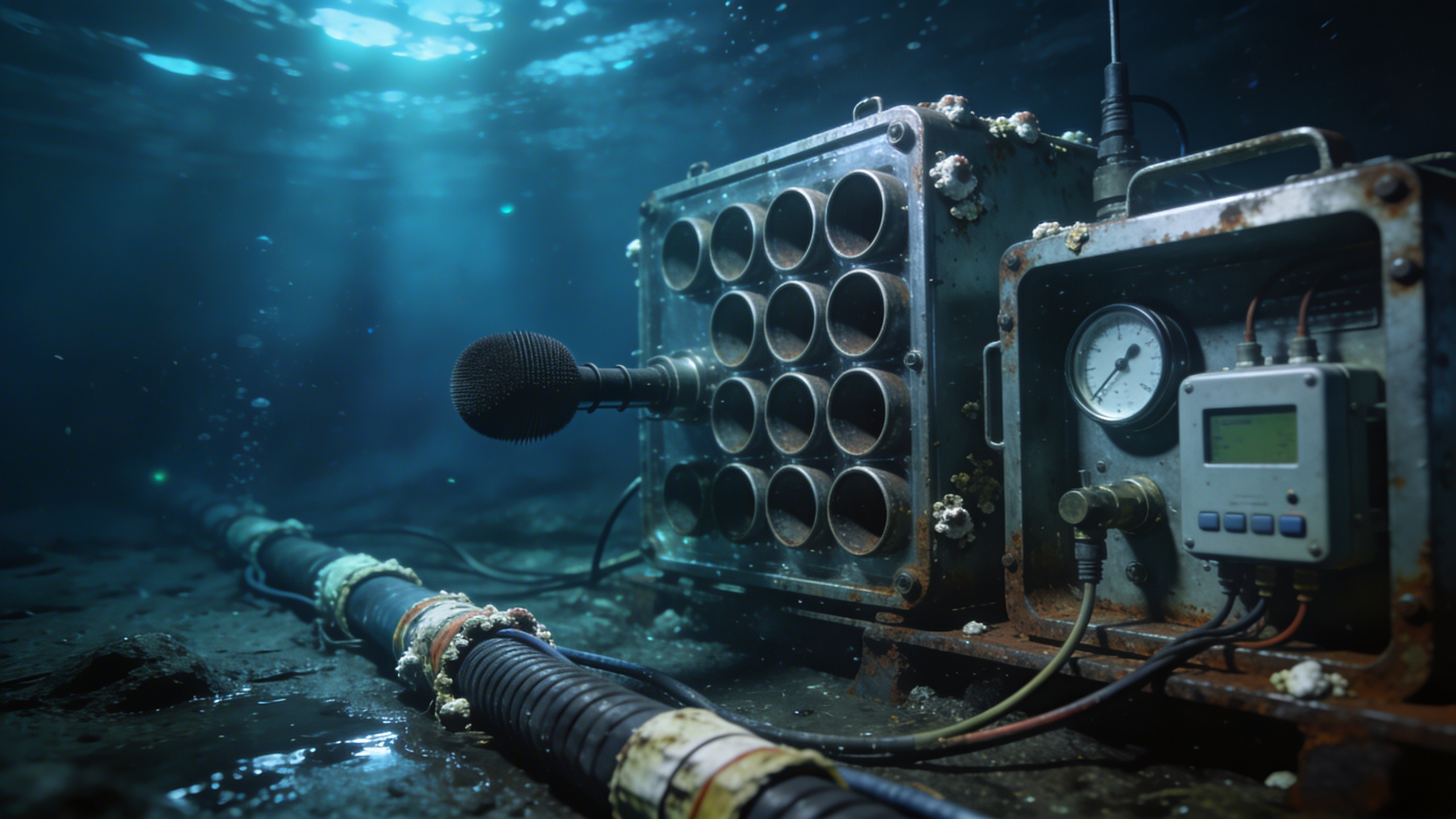 NOAA ocean monitoring hydrophone array on the ocean floor